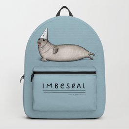 Imbeseal Backpack | Seals, Imbecil, Dumb, Animal, Curated, Drawing, Doofus, Dunce, Silly, Duh 