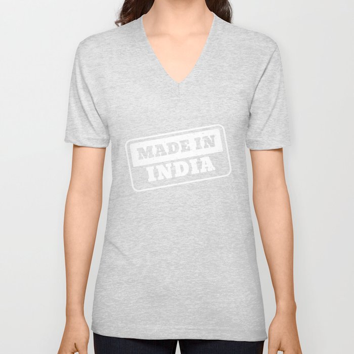 Made In India Stamp - Funny Authentic Indian V Neck T Shirt by Fresh  Dressed Tees | Society6