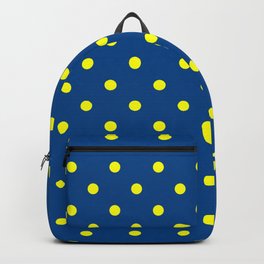 Maize & Blue Polka Dots Backpack | Blue, Maize, Digital, Yellow, Digital Manipulation, Dots, Hailtothevictors, Home, Graphicdesign, Maizeandblue 