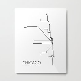 Chicago Metro Map - Black and White Art Print Metal Print | Digitalprints, Art Collectibles, Abstractmap, Illustration, Metromap, Homedecor, Graphicdesign, Citymap, Artprint, Blackandwhite 