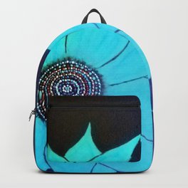 Blue Neon Soul Backpack | Blue, Neon, Flower, Painting, Blackcanvas, Acrylic 
