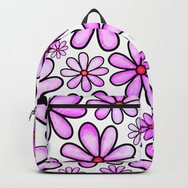 Doodle Daisy Flower v04 Backpack | Garden, Daisies, Summer, Spring, Flower, Drawing, Blossom, Botanical, Design, Digital 