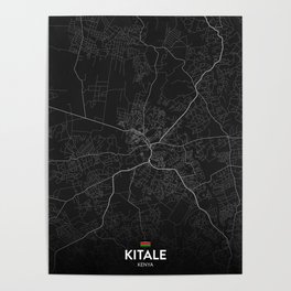 Kitale, Kenya - Dark City Map Poster