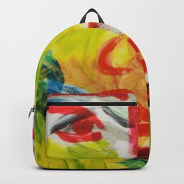 Calm Backpack | Twofaces, Red, Ink, Colorful, Green, Doubleface, Overlap, Eyebrows, Printmaking, Nose 