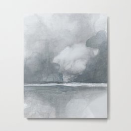 Horizon 19 Metal Print | Watercolor, Painting, Storm, Sky, Abstractlandscape, Seascape, Sea, Ocean, Gray, Abstractseascape 