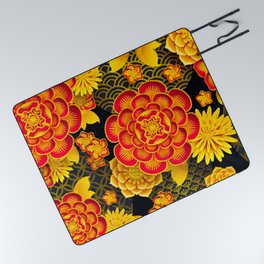 chinese flowers Picnic Blanket