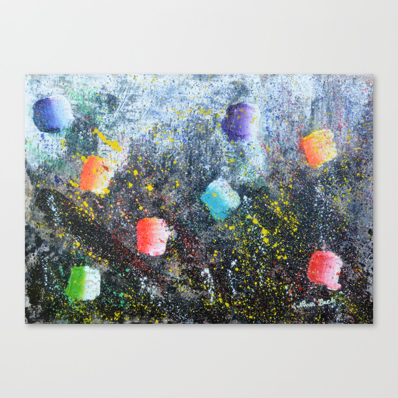 Ice Cream City Lights And Hot Summer Nights Abstract Expressionism Original Prophetic Painting Canvas Print By Artfromwonderland Society6