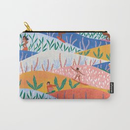 Surfer Girls Carry-All Pouch | Pastel, Ocean, Painting, Underwater, Graphic Design, Surfer, Color, Art, Blue, Shore 