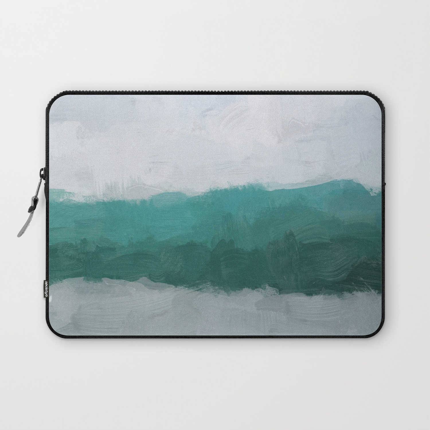 Aqua Teal Turquoise Sky Blue White Gray Abstract Wall Art