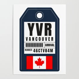 Vancouver Boarding Pass - YVR Canada Poster