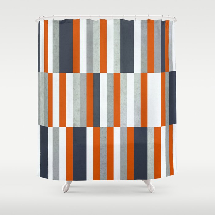 Orange Navy Blue Gray Grey Stripes Abstract Nautical Maritime