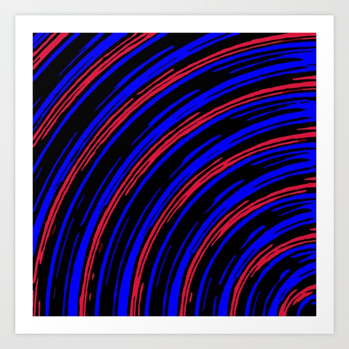 Graffiti Line Drawing Abstract Pattern In Blue Red And Black Art