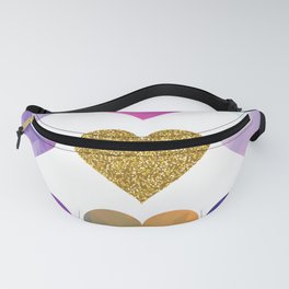 Coloured Love Hearts Design Fanny Pack