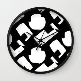 BURNOUT GEO Wall Clock | Black And White, Painting, Street Art, Cubism, Acrylic, Pattern, Cindycruzrivera, Expressionism, Illustration 