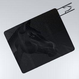 Black horse Picnic Blanket