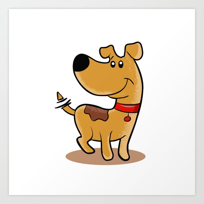 Happy Dog Cartoon Adopt A Pet Dog Sketch Art Print By Marios