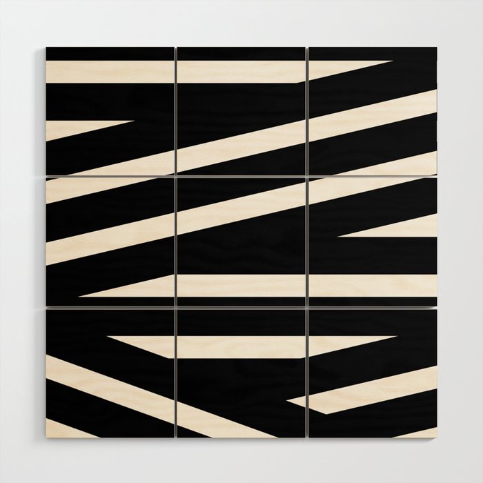 Abstract Black White Lines Stripes Pattern Mix And Match With Simplicity Of Life Wood Wall Art By Simplicity Of Live Society6