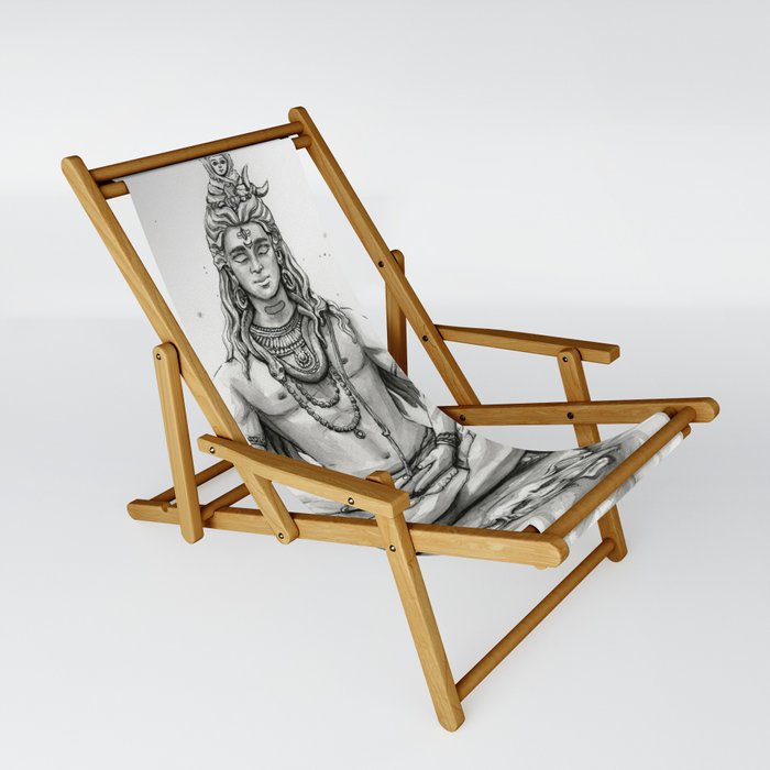 Lord Shiva Painting, Shiva Art, Meditation Shiva Portrait Sling Chair