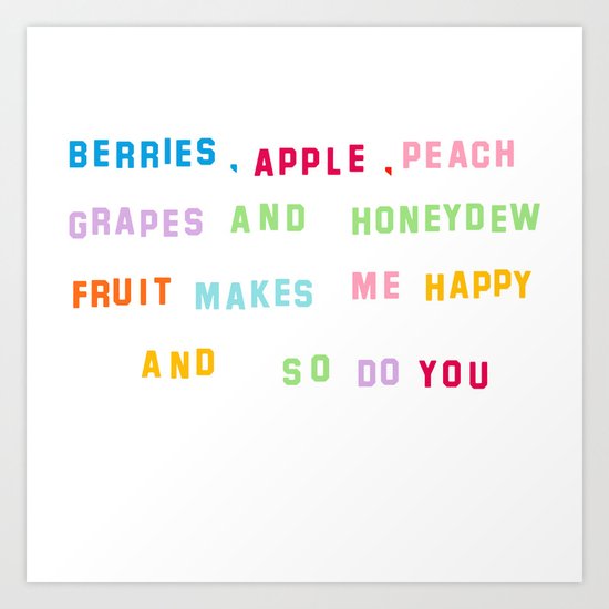 Fruit Salad Poem Art Print by katie kimmel Society6