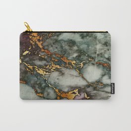 Gray Green Marble Glitter Gold Metallic Foil Style Carry-All Pouch | Pattern, Trendy, Greenandgold, Antique, Glitter, Greenery, Texture, Marble, Luxury, Agate 