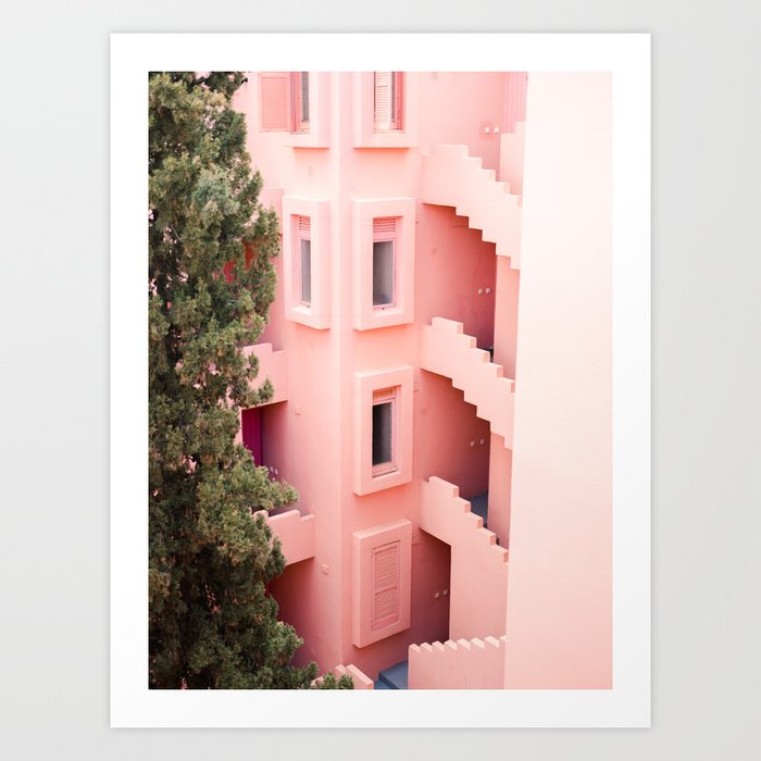 Muralla Roja Photography Print Abstract Travel Art Escher Like Building Architecture Photo Art Print By Raisazwart Society6