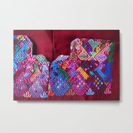 Guatemala - Huipil of Peacocks Metal Print | Guatemala, Culture, Fabric, Photo, Traditions, Embroidery, Travel, Maroon, Colors 
