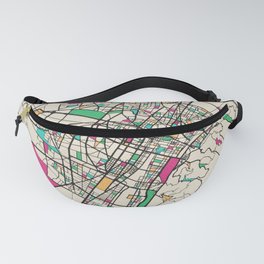 Colorful City Maps: Turin, Italy Fanny Pack