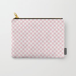 White and Light Millennial Pink Pastel Color Checkerboard Carry-All Pouch | Graphicdesign, White, Softpink, Pale, Checkerboard, Pinks, Palepink, Scandi, Pattern, Curated 