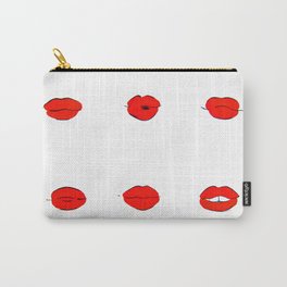 Red Lips Pattern Carry-All Pouch | Lips, Lady, Ink, Painting, Fashion, Comic, Vintage, People, Watercolor, Glamour 