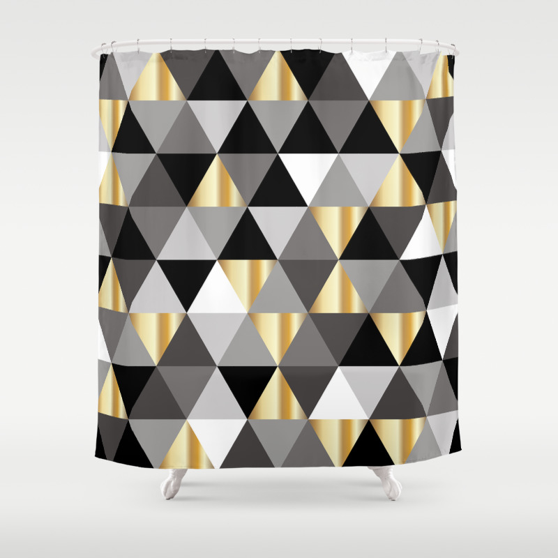 Black And Gold Abstract Wall Art Modern Digital Art Shower