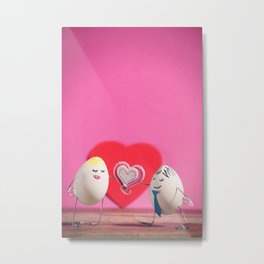 Have an Egg-cellent Valentne's Day! Metal Print | Heart, Giving, Shape, Funny, Lovers, Valentine, Egg, Photo, Color, Card 