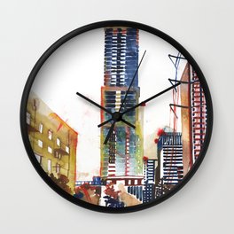 Austin Wall Clock | Cityart, Travelprint, Austin, Austinart, Watercolor, Urbansketch, Painting, City, Citywatercolor 