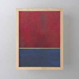 Deep Blue, Red And Gold Abstract Painting Framed Mini Art Print