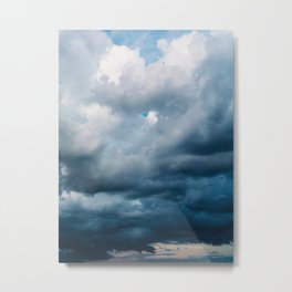 Rain Storm Clouds Gathering On Sky, Stormy Sky, Infinity Metal Print