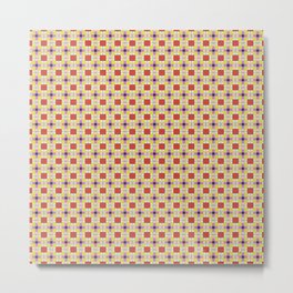 Square Daisies Pattern Metal Print | Structured, Elisa Bell, Squares, Fun, Cheerful, Drawing, Female Artist, Geometry, Geometric, Lines 
