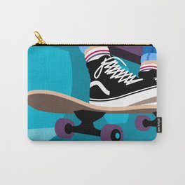 Skater Girl with Vans Carry-All Pouch | Woman, Turquoise, Colors, Illustration, Skater, Blue, Vector, Relaxing, Sport, Sneaker 