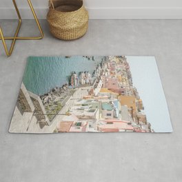 Pastel Color Procida Island Photo Print | Colorful Coast Village in Italy | Travel Photography In Europe Rug
