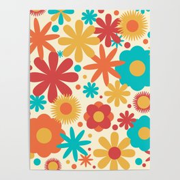 Flower pattern color happy Poster