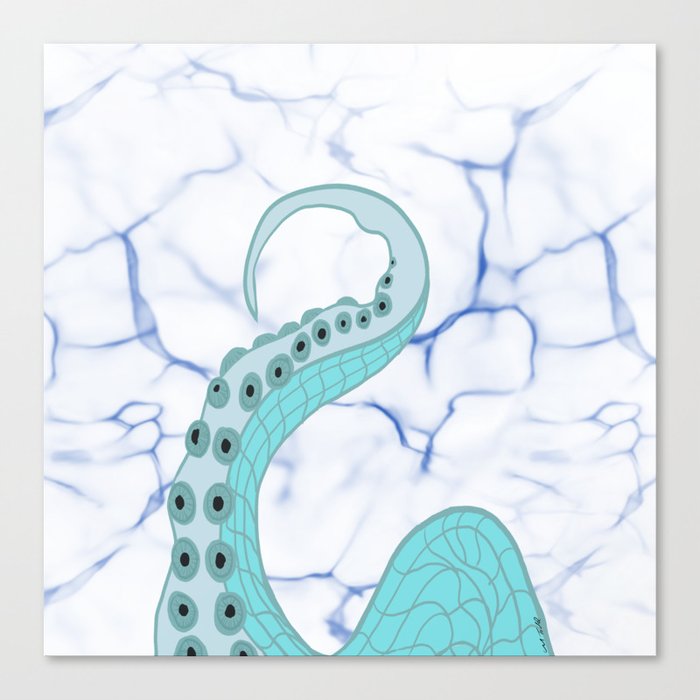 Wrapped In Tentacles Canvas Print | Drawing, Digital-drawing, Tentacles, Octopus, Sea, Ocean, Water, Tentacle, Sea-creature, Under-the-sea