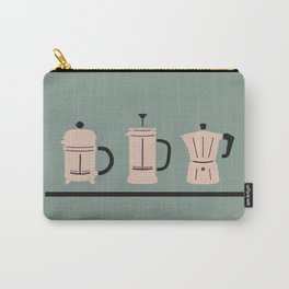 Volturno & French Press Coffee #6 opaque aqua & vintage pink Carry-All Pouch | Breakfast, Chemex, Latte, Barista, Quote, Travel, Typography, Morning, Curated, Mug 
