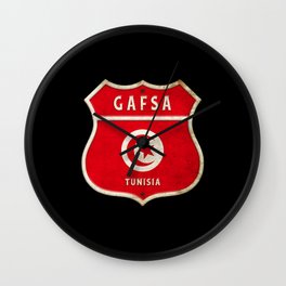 Gafsa Tunisia Coat of Arms Flag Design Wall Clock | Flag, Africa, Country, Crest, Northafrica, Tunisian, Tunisia, Vintage, Nationalflag, Nationalcolors 