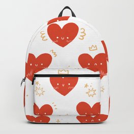Kawaii hearts Backpack | Heart, Cute, Kawai, Red, Hearts, White, Stars, Kawaii, Heart Pattern, Natalia Vazquez 