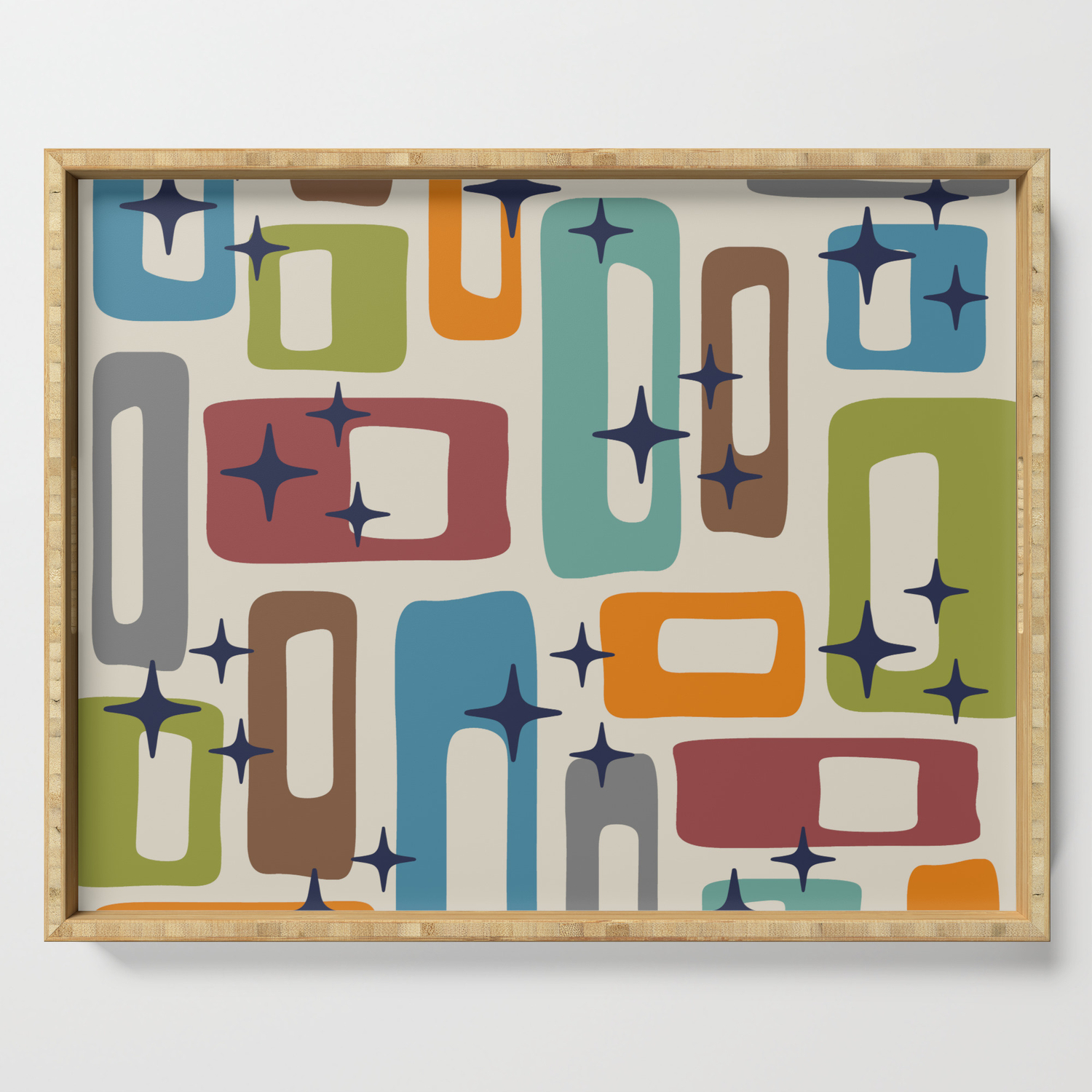 Retro Mid Century Modern Abstract Pattern 224 Serving Tray By Tonymagner Society6