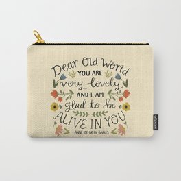 Anne of Green Gables "Dear Old World" Quote Carry-All Pouch | Anneofgreengables, Botanical, Anneshirley, Drawing, Books, Reader, Quote, Bookworm, Avonlea, Floral 