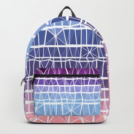 Low Poly Pink, Purple, and Blue Gradient Backpack | Ombre, Blue, Bohemian, Soft, Violet, Funky, Stripes, Lowpoly, Gradient, Groovy 