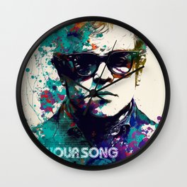 YOUR SONG Wall Clock | Collage, Digitalart, Popart, Portrait, Artist, Text, Modernart, Musicartist, Music 