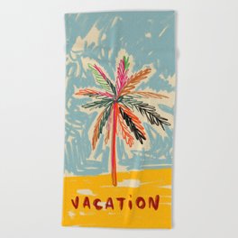 VACATION PALM TREE Beach Towel