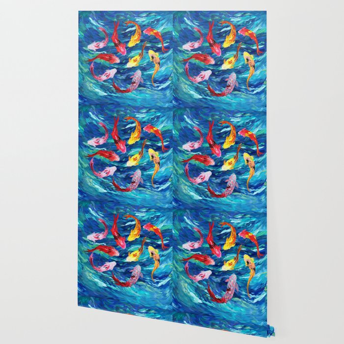 Koi Fish Rainbow Abstract Paintings Wallpaper By Digitalizedteam
