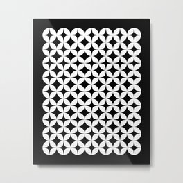 Mid Century White Star Bursts Metal Print | Pattern, Simplepattern, Opticalillusion, 70S, Black And White, Modstyle, Geometric, Retro, 60S, Pop Art 
