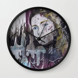 Jaula de Piel y Hueso Wall Clock | Graphite, Grafito, Painting, Ink, Acrylic, Upyro 